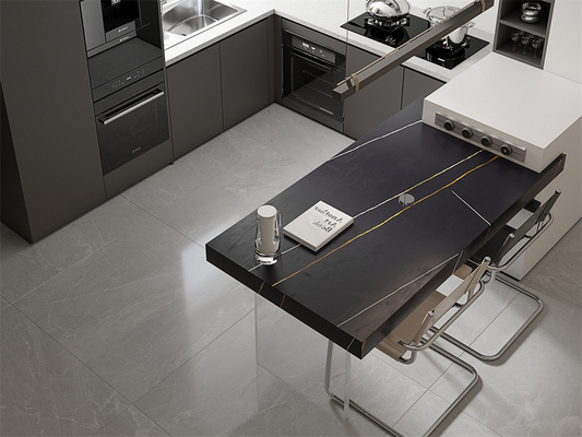 شراء ألواح حجر متجمدة سوداء متينة 1470x2700mm لغرفة المعيشة والحمام التصنيع عبر الإنترنت
