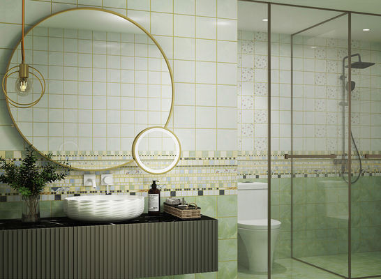 شراء بلاط جدران سيراميك أخضر بمرآة 300x600 مم للحمام التصنيع عبر الإنترنت