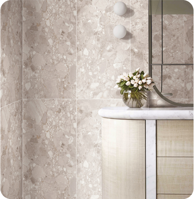 شراء مقاومة للمياه 1200x600mm داخل الأرضية البلاط التراززو والبيج SGS البلاط البورسليني الناعم الزجاجي للحمام والدش التصنيع عبر الإنترنت