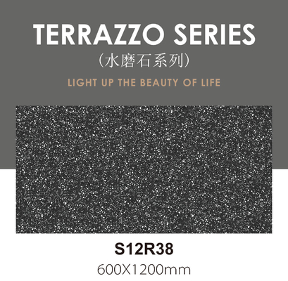 شراء مكافحة البكتيريا 600x1200mm رمادي داكن Terrazzo أرضية داخلية وجه الطفل بلاط البورسلين القديم لغرفة الطعام التصنيع عبر الإنترنت