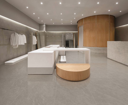 شراء 24x48 البلاط البورسليني الرمادي الناعم الزجاجي للأرضية والجدار الداخلي التصنيع عبر الإنترنت