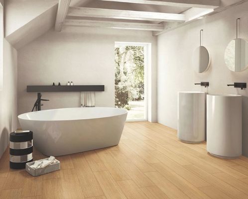 شراء صفة AAA 150x900mm الشرائط البورسلينية الخشبية الصفراء البني التصنيع عبر الإنترنت