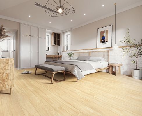 شراء صفة AAA 165x1000mm الشرائط البورسلينية الخشبية الصفراء البني التصنيع عبر الإنترنت