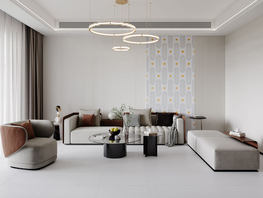 شراء بلاط أرضيات من البورسلين الرمادي الفاتح مقاس 600x1200 مم للاستخدام الداخلي التصنيع عبر الإنترنت