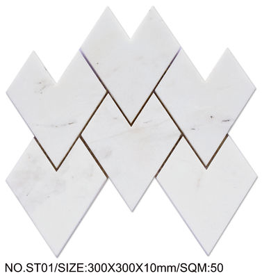 شراء المقاومة للحمض أبيض 300x300ملم الفسيفساء الحجرية الطبيعية للمشروع والديكور التصنيع عبر الإنترنت