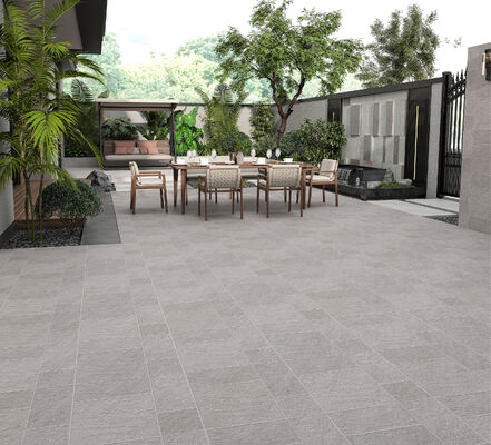 شراء البلاط السيراميكي المضاد للبكتيريا Retro Matt Light Gray 600x600mm البلاط الأرضي الخارجي 12mm للشرفة التصنيع عبر الإنترنت