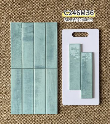 يشتري صديقة للبيئة كريم أبيض أزرق رمادي أنيق ومتخلف 60x240mm سمك 9mm بلاط الحائط الزخرفية لامعة لغرفة الطعام والمشروع التصنيع عبر الإنترنت