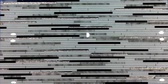 شراء 500SQM 9.5mm بلاط نمط زهرة ، 30x60 سم بلاط أرضيات مزخرفة خط فضي ذهبي التصنيع عبر الإنترنت