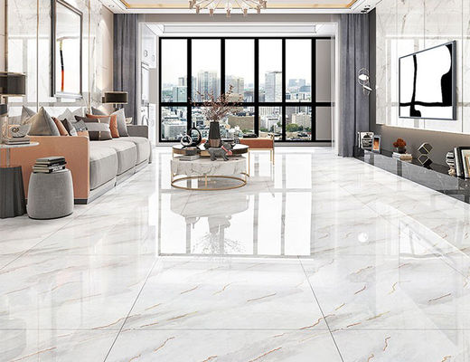 شراء 80x80cm بلاط أرضيات ذهبي اللون SASO أبيض بورسلين مزجج زخرفة Carrara CIQ التصنيع عبر الإنترنت