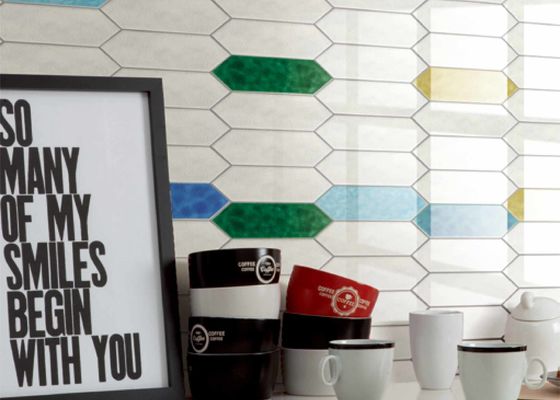 شراء بلاط سيراميك جداري بنفث الحبر ثلاثي الأبعاد لامع 75 × 300 ملم تصميم عصري التصنيع عبر الإنترنت