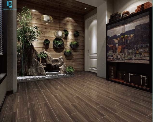 شراء بلاط أرضيات بورسلين خشبي كامل الجسم 200 × 1200 مم بني داكن التصنيع عبر الإنترنت