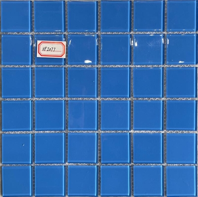 48X48MM حمام السباحة بلاط الموزاييك اللون الأزرق الزجاج بلاط الفسيفساء