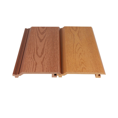 مضاد للماء 145x20.5mm الخشب البلاستيكية المركبة اللوحة المغطاة البني WPC خارجية لوحة الحائط للحديقة