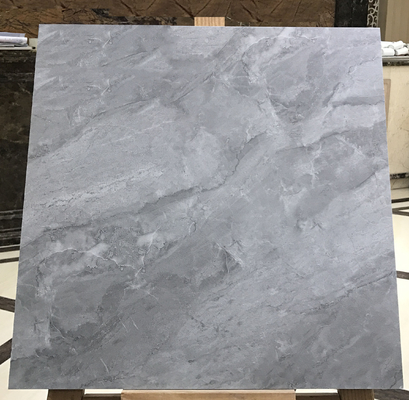 بلاط سيراميكي غير زلق للقاعة المعيشة 400x400ملم بلاط أرضي داخلي متجلي رمادي