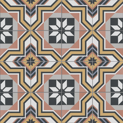 مكافحة البكتيريا 25x25 سم W.A 6٪ صفراء وردية البلاط السيراميكي الريفية للحمام والبلاط الأرضي الزخرفي للمطبخ
