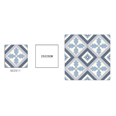 البلاط السيراميكي الروستي الأبيض الرمادي 250x250mm للأرضيات الداخلية