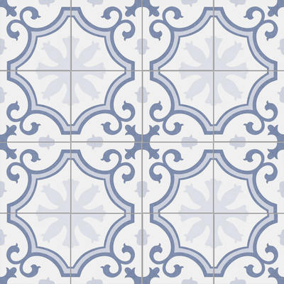 الأزرق والأبيض 250x250ملم الأرضية الصلبة البلاط السيراميكي الروستيكي للشرفة والسطح الراجع للطبخ