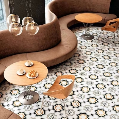 بلاط أرضية داخلية للحمام و 200×200ملم بلاط صناعي بيج وبني من السيراميك