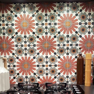 بني رمادي 20x20 سم بلاط سيراميك ريفي غير قابل للانزلاق للأرضيات والجدران