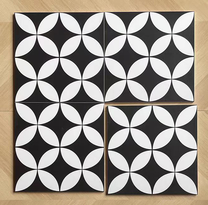بلاط سيراميك ريفي أسود وأبيض 20x20 سم للأرضيات والجدران الداخلية