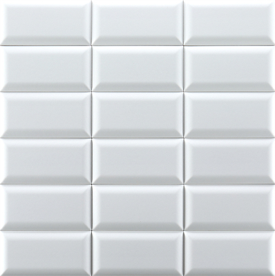 البلاط الأبيض المزدوج 75x152mm البلاط السيراميكي اللامع للجدار