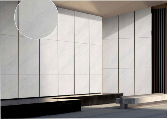 3D Line White Matte Antique Exterior Curtain Wall البورسلين 600x1200cm للبيع في المراكز التجارية والمباني