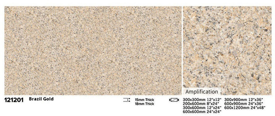 المقاومة للاستعمال 600x600x15mm الحجر الصفراء للطابق الخارجي