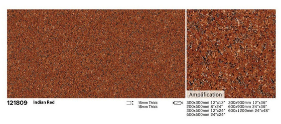 بلاط الطوابق الخارجي الحمراء المقاومة للحمض 600x1200mm