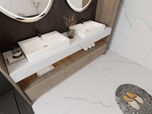 الأرضية الداخلية المقاومة للأحماض Carrara Matt ألواح الحجر المتصاعدة للغرفة المائدة 1420x2700mm