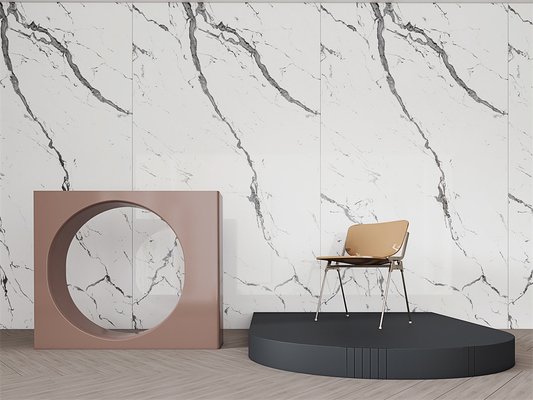 كارارا 1600×3200ملم شرائح حجر مطلية للفيلا تصميم ومشروع