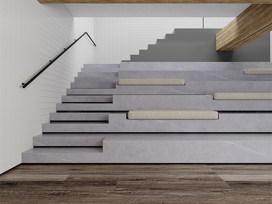 لوح حجر مُلبّد رمادي غير لامع بحجم 1600x3200 مم لغرفة الطعام