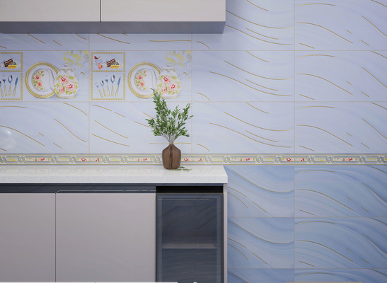 بلاط الجدار السيراميكي الأزرق الخفيف 30x60 سم الدرجة AAA ISO13006