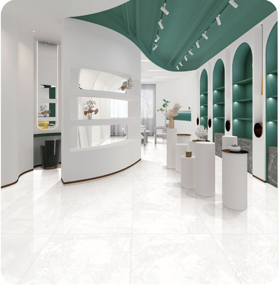SGS البلاط الزخرفي والطابق الداخلي الأبيض 600x1200mm البلاط البورسليني الناعم الزجاجي للتصميم