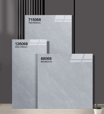 المقاومة للارتداء متينة 600x1200mm بلاط البورسلين الملمع الزجاجي والبلاط الداخلي للطابق الرمادي للمكتب والحمام
