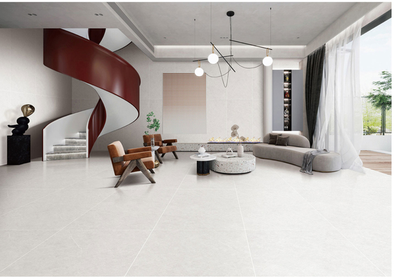 بلاط أرضية بورسلين زجاجي ناعم أبيض 750x1500mm غير زلق