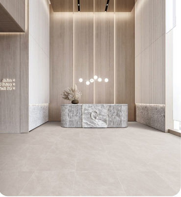مائة مقاومة البيج 600x1200mm الناعمة الزجاجية الداخلية البورسلين الأرضية البلاط والألواح الصديقة للبيئة لإعادة البناء