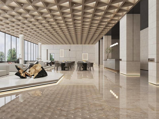 1200×1200ملم بلاط البورسلين الزجاجي الملمع الأصفر الخفيف 0.5% W.A
