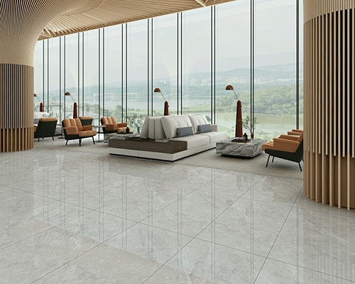 البورسلين الملمع الرمادي 900x1800mm 0.5% WA مضاد للنزلاق