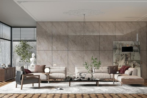 الصفراء الخفيفة 900x1800x9mm نظرة الرخام البورسلين الملمع الزجاجي البلاط والجدار الداخلي والبلاط الأرضي للمبنى وغرفة المعيشة