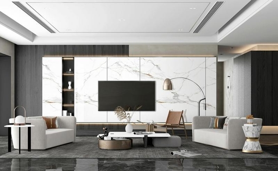 Carrara الأرضيات الداخلية والجدران البلاط البورسلين الملمع البورسلين المزخرف 900x1800x9mm للزخرفة والبناء