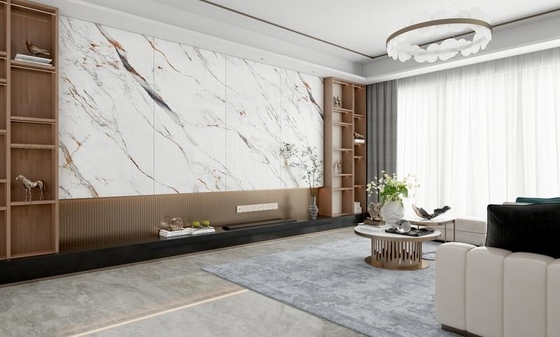 بلاط البورسلين المرصع من كارارا 900x1800x9mm و الدرجة AAA الأرضيات الداخلية و بلاط الجدران للشرفة و المكتب الذهبي والأبيض