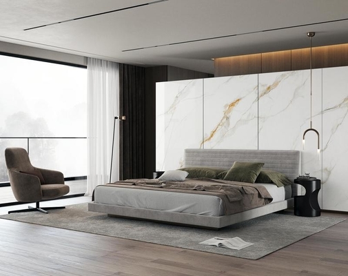 بلاط البورسلين المرصع المقاوم للارتداء بلاط كارارا للطابق الداخلي 900x1800x9mm للداخلية والمطبخ