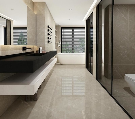 البورسلين الملمع المقاوم للنزلاق 900x1800x9mm للمشروع والبلاط الرمادي المضاد للبكتيريا للفندق