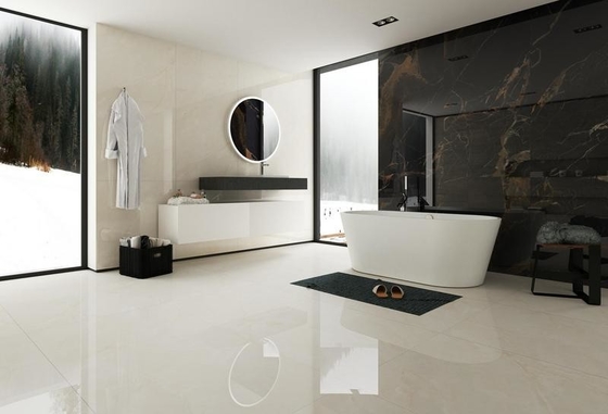 مقاومة للماء المقاومة للأحماض 900x1800x9mm داخل الجدار والطابق البورسلين الزجاجية البلاط الملمع للغرفة المعيشة المقاومة للانزلاق البيج