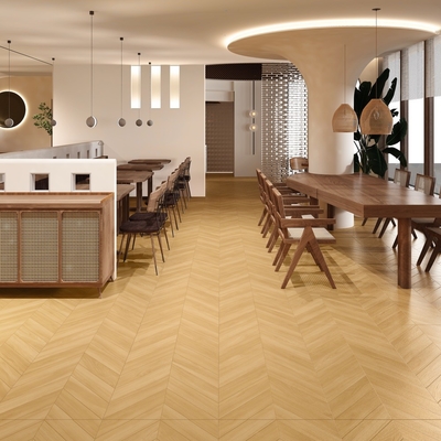 البورسلين الخشبي المقاوم للاستعمال 600x1200mm البني والأصفر