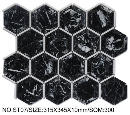 المقاومة للخدش الأسود 315x345mm حمام سباحة الفسيفساء للشرفة