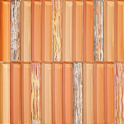 فسيفساء زجاجية بنية مقاومة للبقع مقاس 300 × 300 مم لإعادة البناء وغرفة الطعام