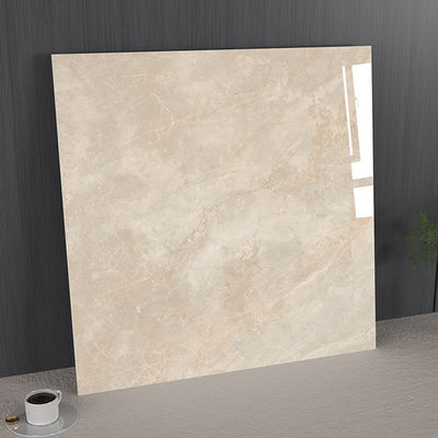 مكافحة البكتيريا المقاومة للبقع أرضية داخلية ضوئية بنية 1000x1000 مم البورسلين الملمع الزجاجي للبلاط لغرفة المعيشة وغرفة الطعام