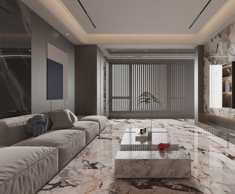 بلاط بورسلين مصقول مزجج داخلي أنيق مقاوم للأحماض بني مقاس 1000 × 1000 مم للشرفة