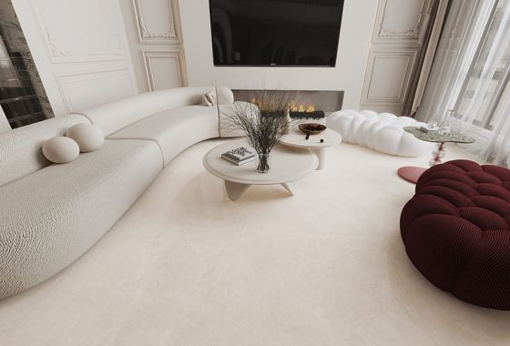 بلاط بيج مضاد للانزلاق الصديق للبيئة 1000x1000mm أرضية داخلية بلاط بورسلين زجاجي ملمع لإعادة البناء والمطعم